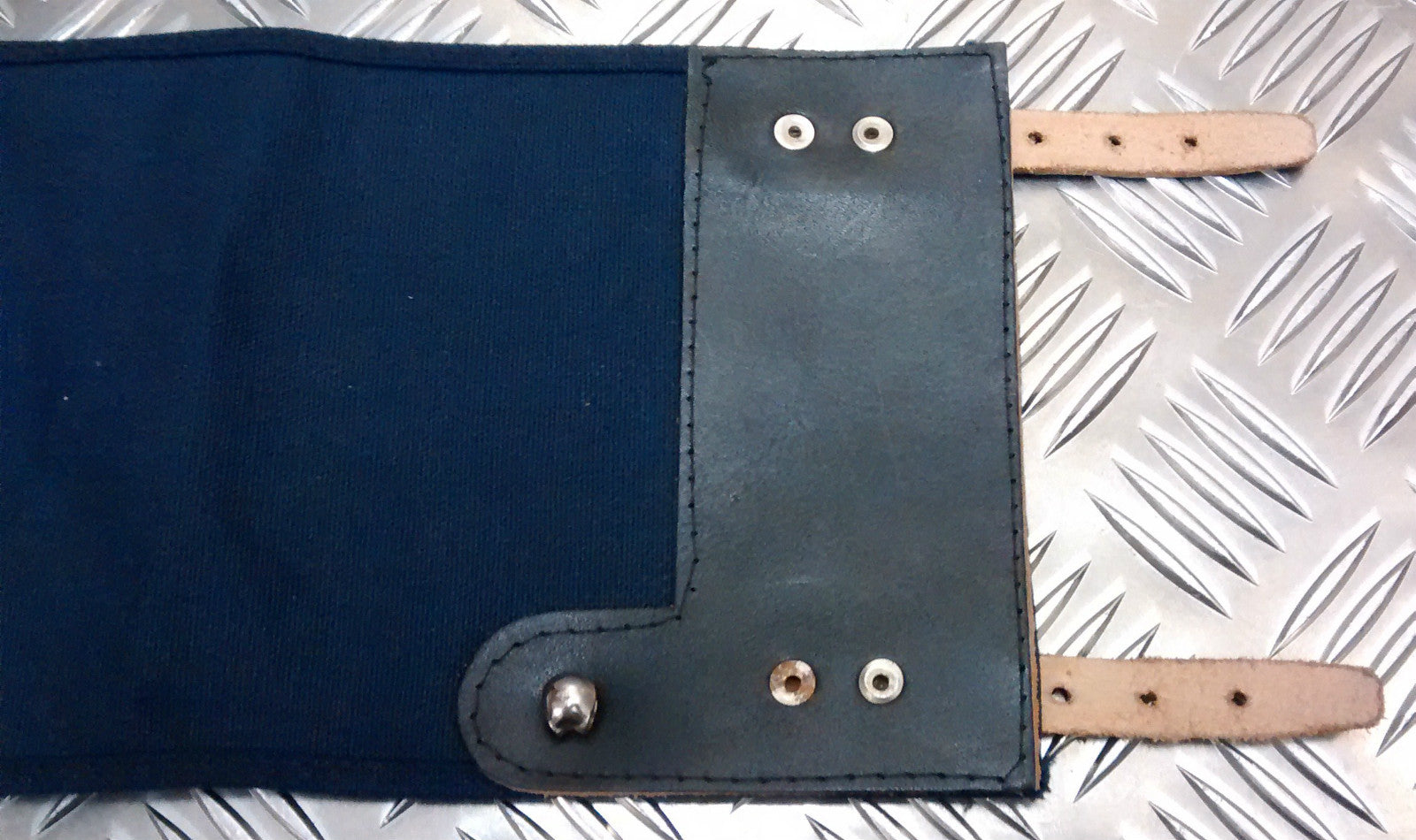 Vintage Swedish Navy Gaiters / Anklets Cotton Canvas / Leather Straps