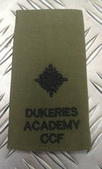 Genuine British OD Green Dukeries Academy CCF Second Lieutenant Rank Slide