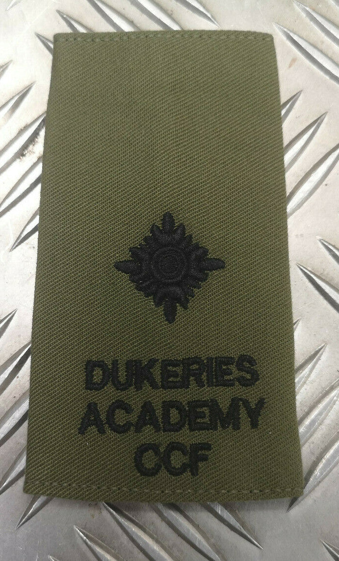 Genuine British OD Green Dukeries Academy CCF Second Lieutenant Rank Slide