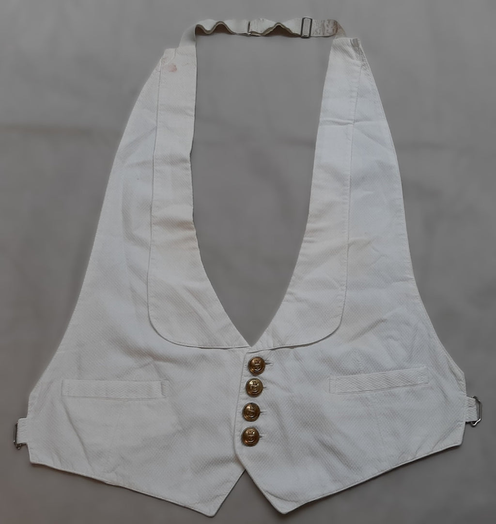 Vintage Naval Waistcoat Mess Dress Bib British Royal Navy Insignia Buttons