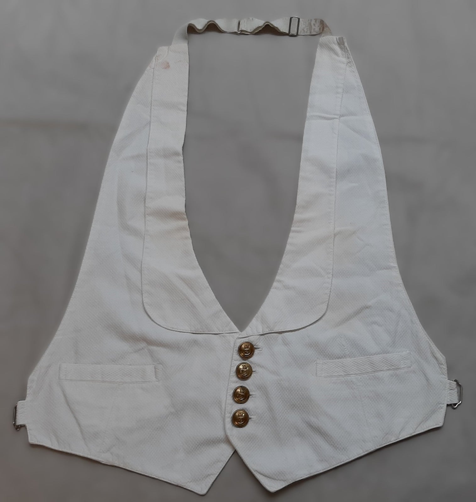 Vintage Naval Waistcoat Mess Dress Bib British Royal Navy Insignia Buttons