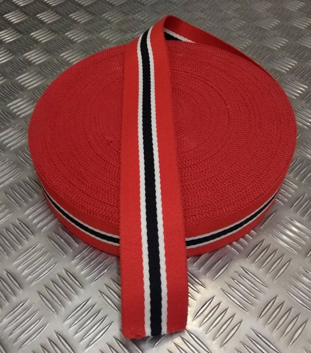 Belting Trinidad Service Style 3 Colour Cotton Canvas Belt Material- NEW