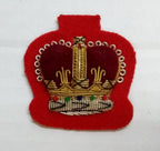 Warrant Officer Crown No1 WO 2 Scarlet British Army Hand Embroidered Arm Patch