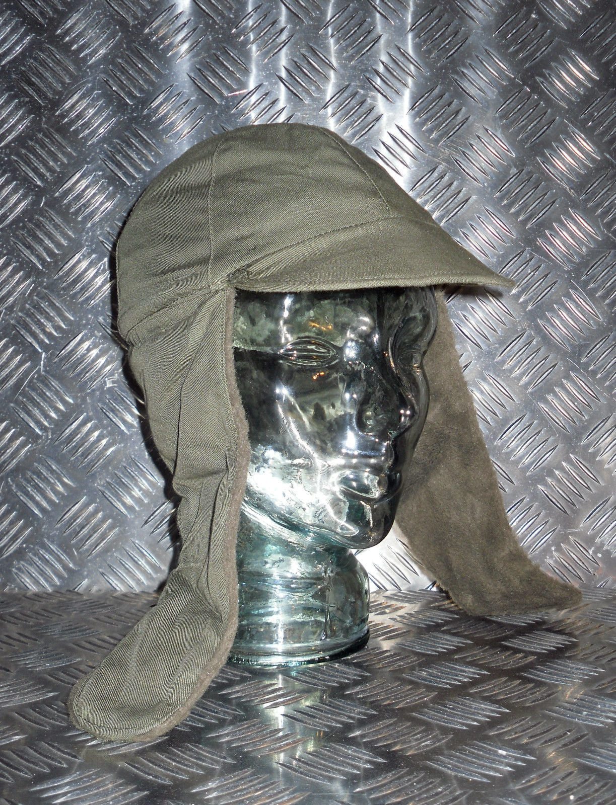 Genuine Dutch Army Green Dog Hat / Trapper Hat with Ear Warmers - All sizes NEW