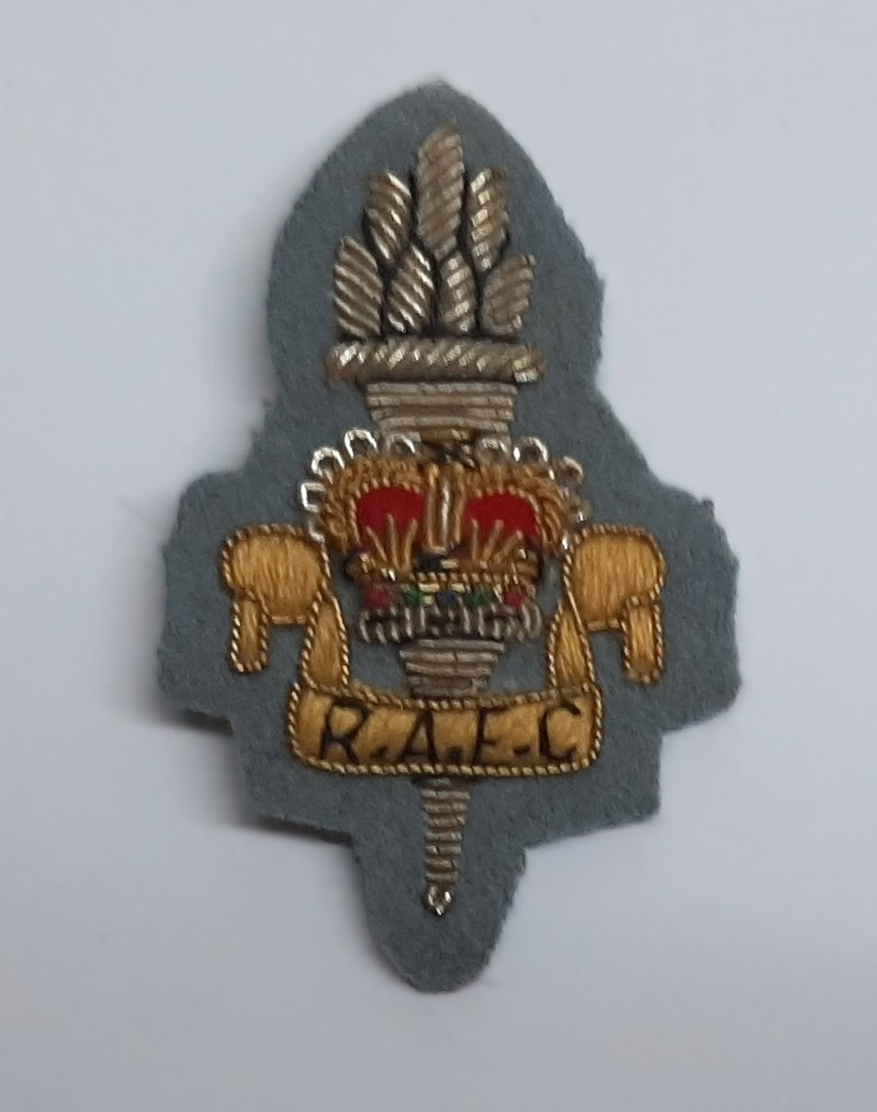 RAEC Hat Cap Badge Hand Embroidered Vintage R.A.E.C New Old Stock