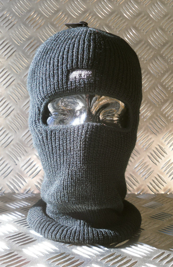 Black One (1) Hole Thinsulate Balaclava / Beanie Hat - Very Warm - Brand New