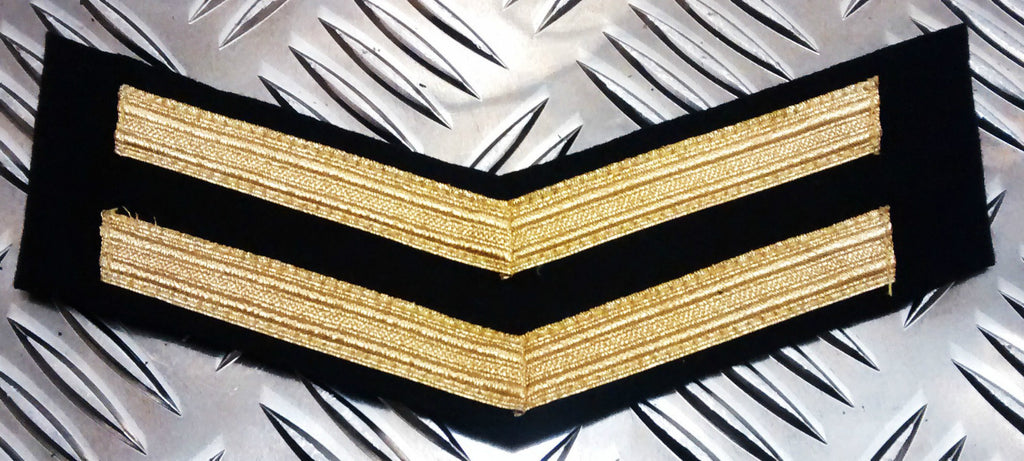 Genuine British Naval Royal Navy RN Gold Chevrons Patch badge - Brand New