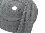 Black Viscose Oakleaf Lace 44mm wide with Jacquard Design, Leaves & Acorns NEW
