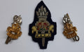 RAEC Hat / Cap Badge and Collar Badges Hand Embroidered Vintage R.A.E.C