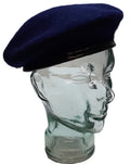 Navy Blue Military Style Wool Beret Size 1/2 / Large - NEW