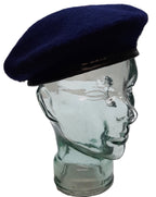 Navy Blue Military Style Wool Beret Size 1/2 / Large - NEW