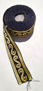 Black & Gold Decorative Lace / Band 38mm wide Genuine British Made
