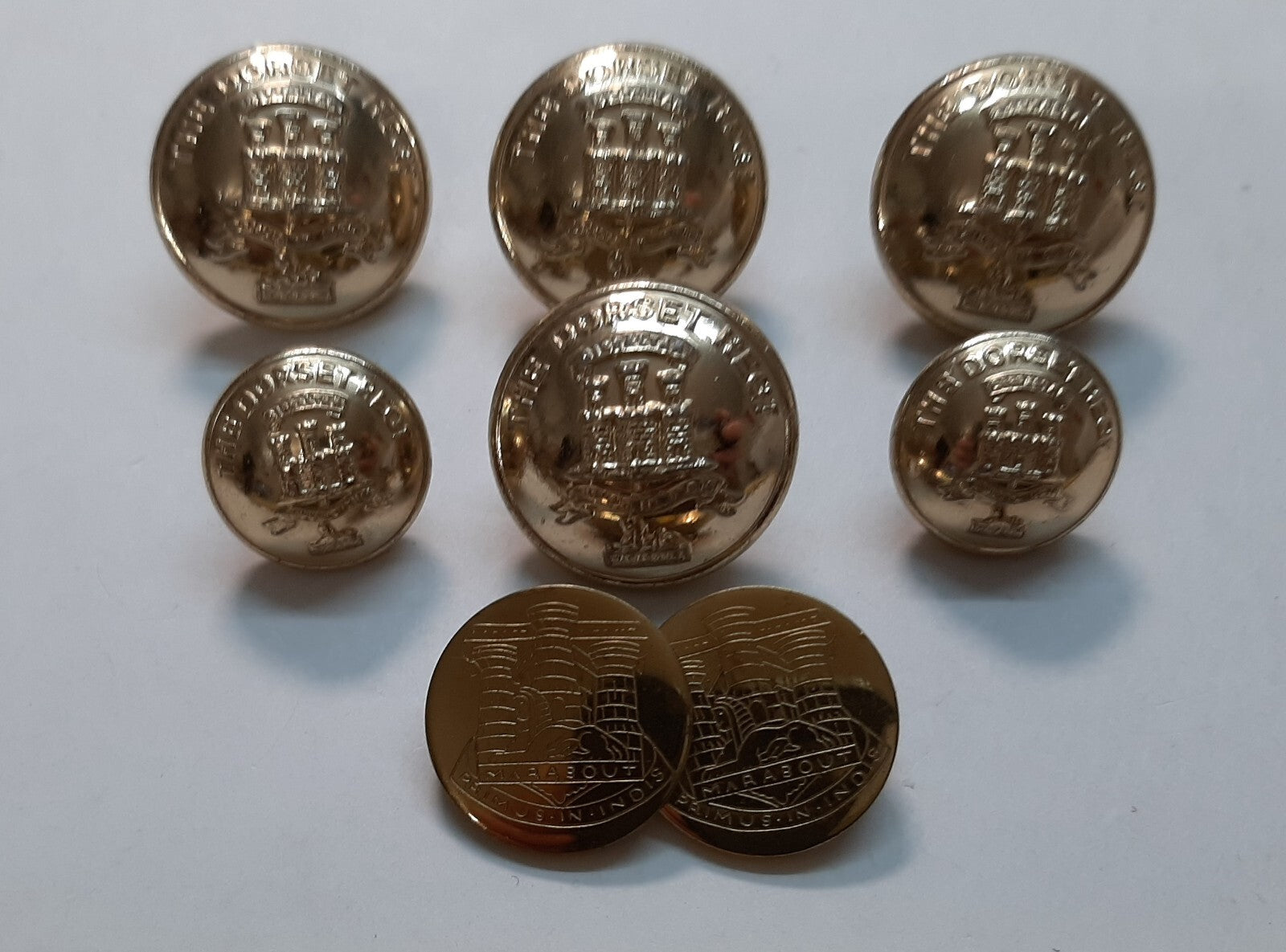 Devonshire and Dorset Reg Army Insignia Vintage Buttons Assorted Lot