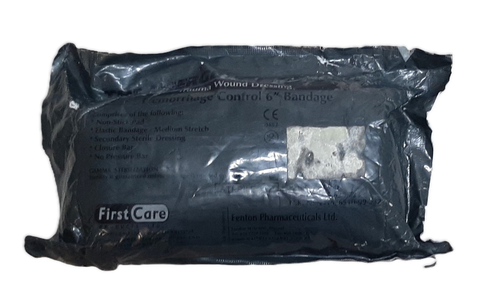 Hemorrhage Control Bandage 6" Elastic Field Wound Dressing Training or Prop Use