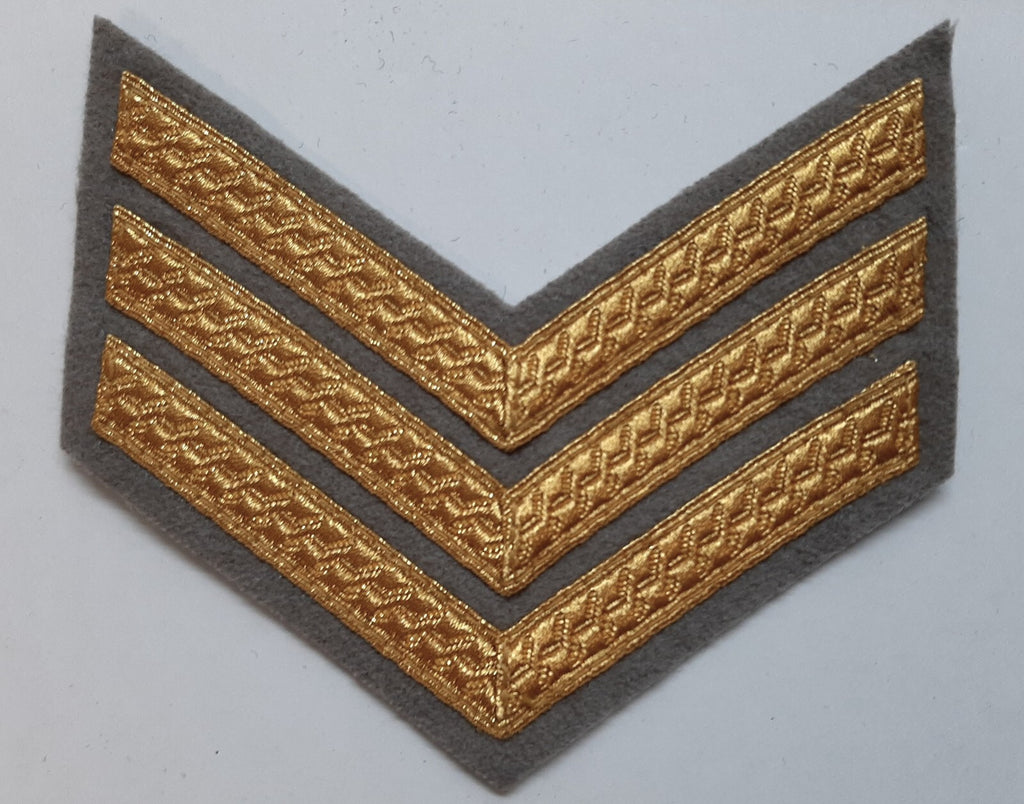 Mess Kit Chevrons Sergeant 3 Gold Bar Grebe Grey British Army Old Pattern SGT