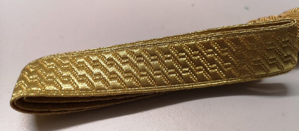 Gold Lace Sword Knot Bias & Stand Pattern British Army Officers No3.