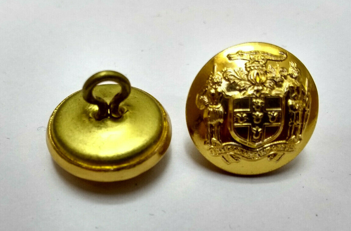 Jamaica ''JDF'' Insignia Buttons, Ring Shank Back 30L Genuine JDF