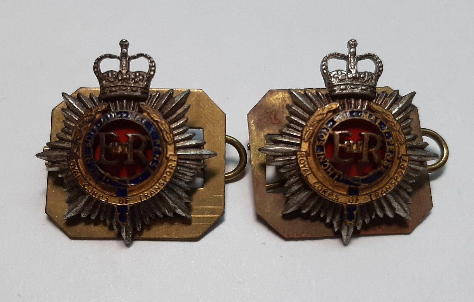Vintage RCT Collar Badges British Army Old Pattern The Royal Corps of Transport