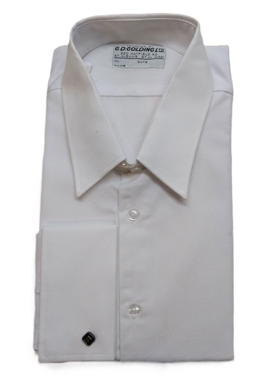 Golding Dress Shirt Mess Long Sleeve White Marcella Front Double Cuff Tall Fit