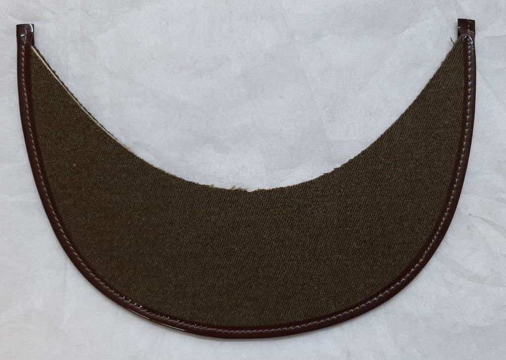 Army Dress Hat Replacement Peak Khaki Green Cloth with Brown PVC Edging NOS