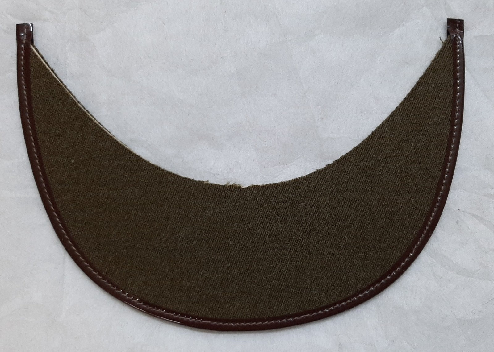 Army Dress Hat Replacement Peak Khaki Green Cloth with Brown PVC Edging NOS