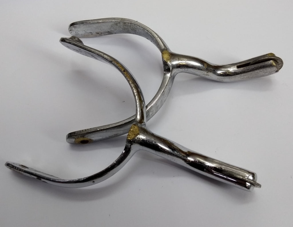 British Spurs Officers Issue & Mess Dress Chrome Swan Neck Incomplete