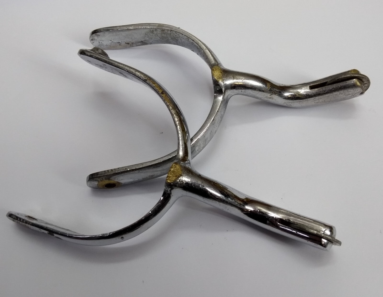 British Spurs Officers Issue & Mess Dress Chrome Swan Neck Incomplete
