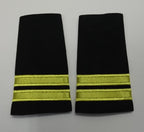 Officers Shoulder Slides 2 Bars Light Gold on Black Naval & Pilot Epaulettes
