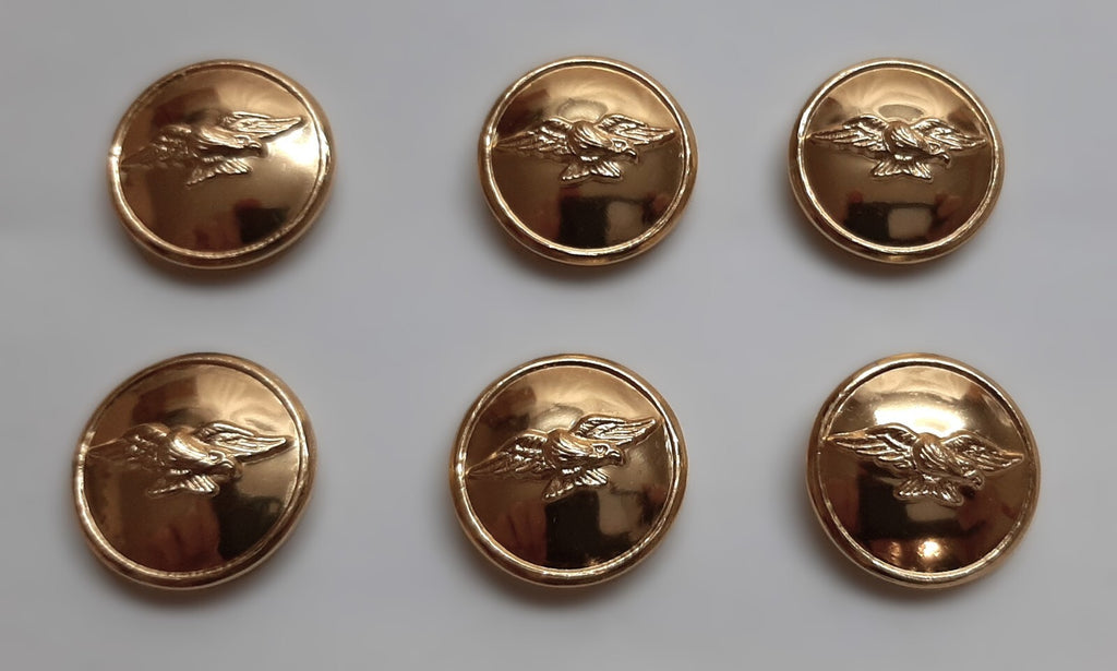 Generic Bird Buttons x 6 Size 30L Soaring Bird of Prey NEW