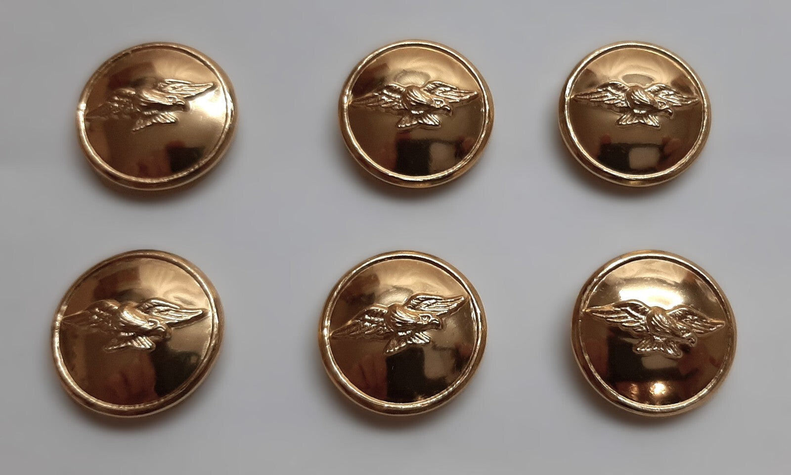 Generic Bird Buttons x 6 Size 30L Soaring Bird of Prey NEW