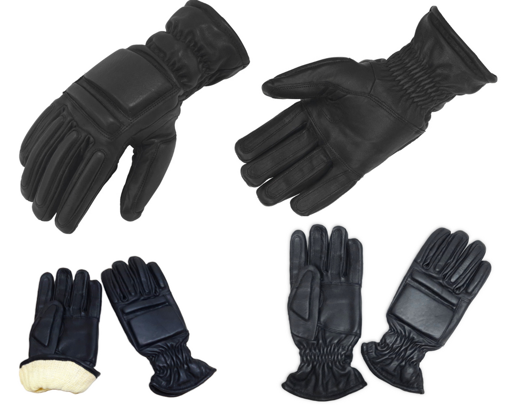 Cut Resistant Gloves Leather Knuckle and Back Hand Protection Riot Public Order