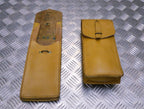 Genuine Vintage Leather Ammo / Utility Pouch Light Brown / Tan X2