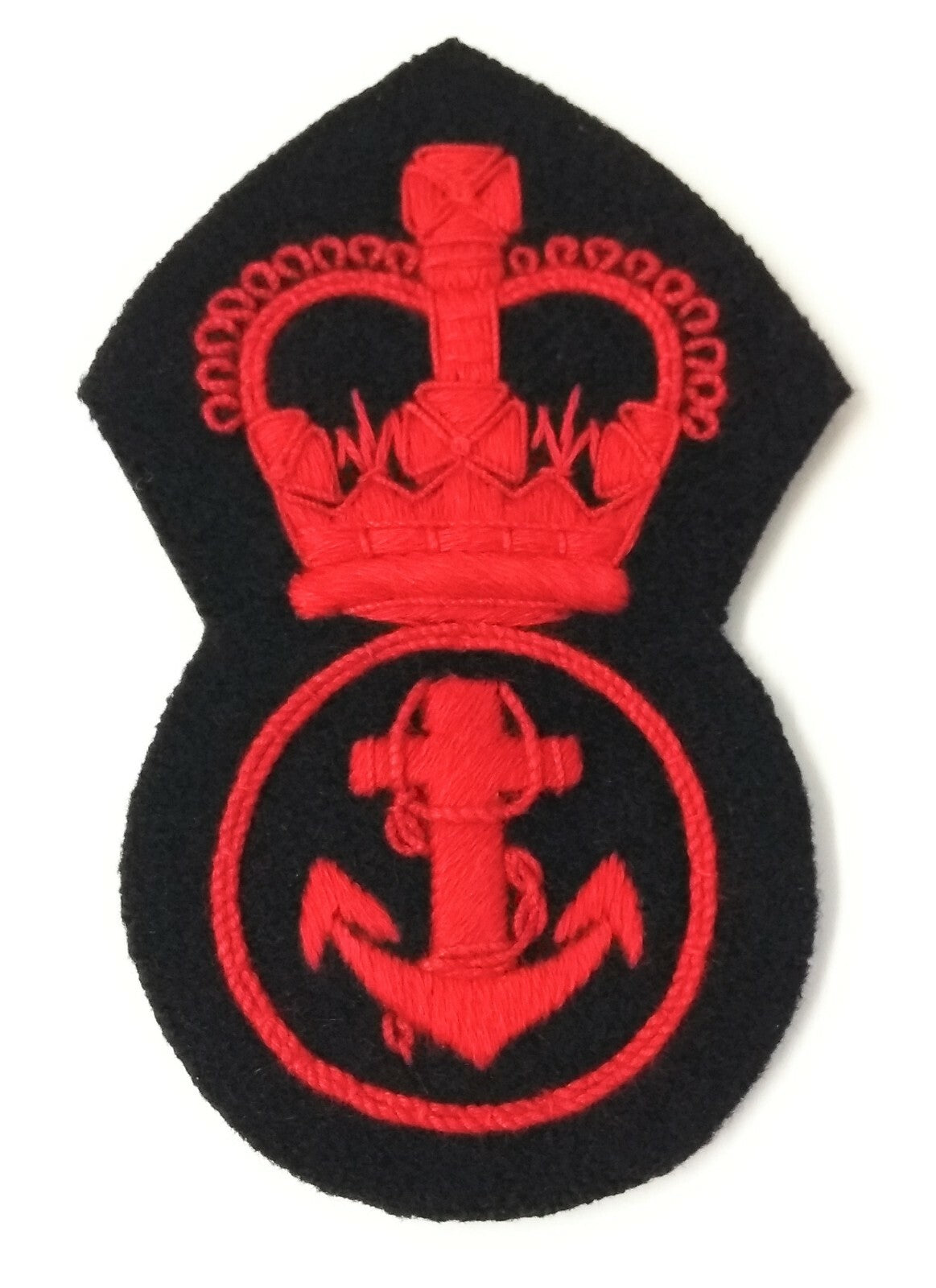 Genuine British Naval Issue Red Embroidered RN Ratings Hat Badge
