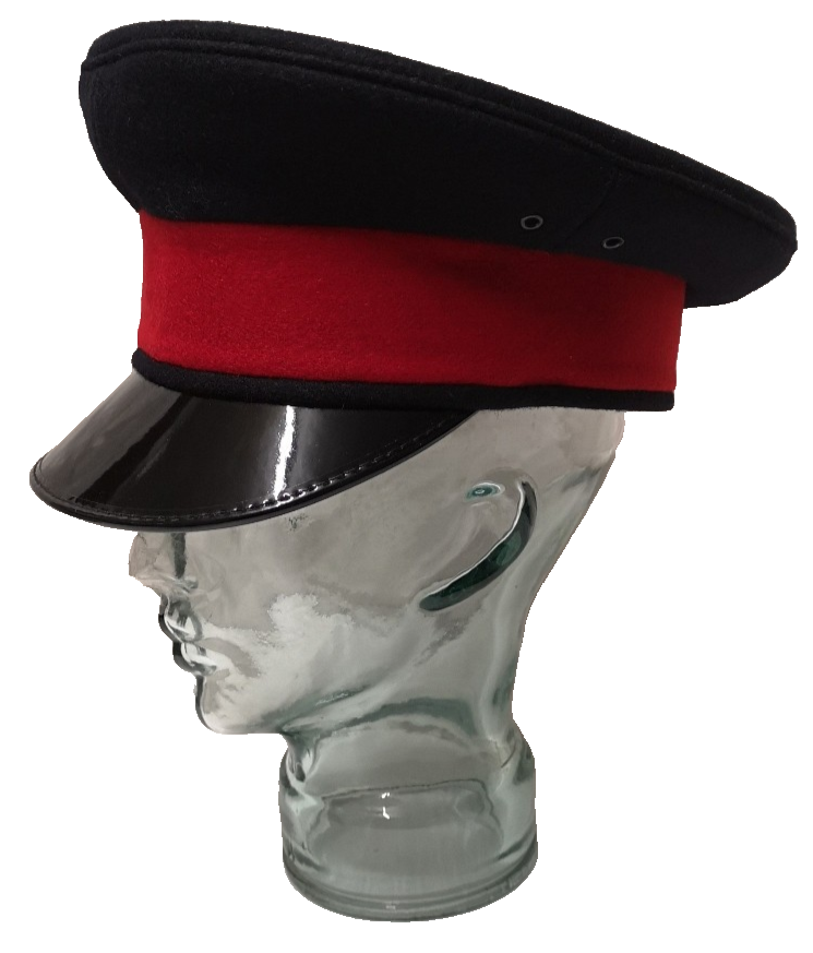Dark Blue Red Plain Peaked Dress Hat / Parade Cap 55cm