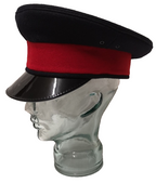 Dark Blue Red Plain Peaked Dress Hat / Parade Cap 55cm