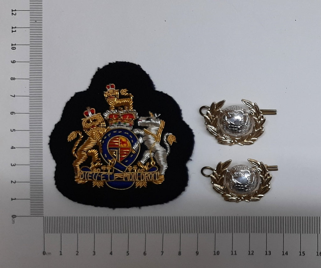 RM OFC Badges No1 W/O Wire Arm Patch & 1 Pair of Collar Dogs British Made R.M