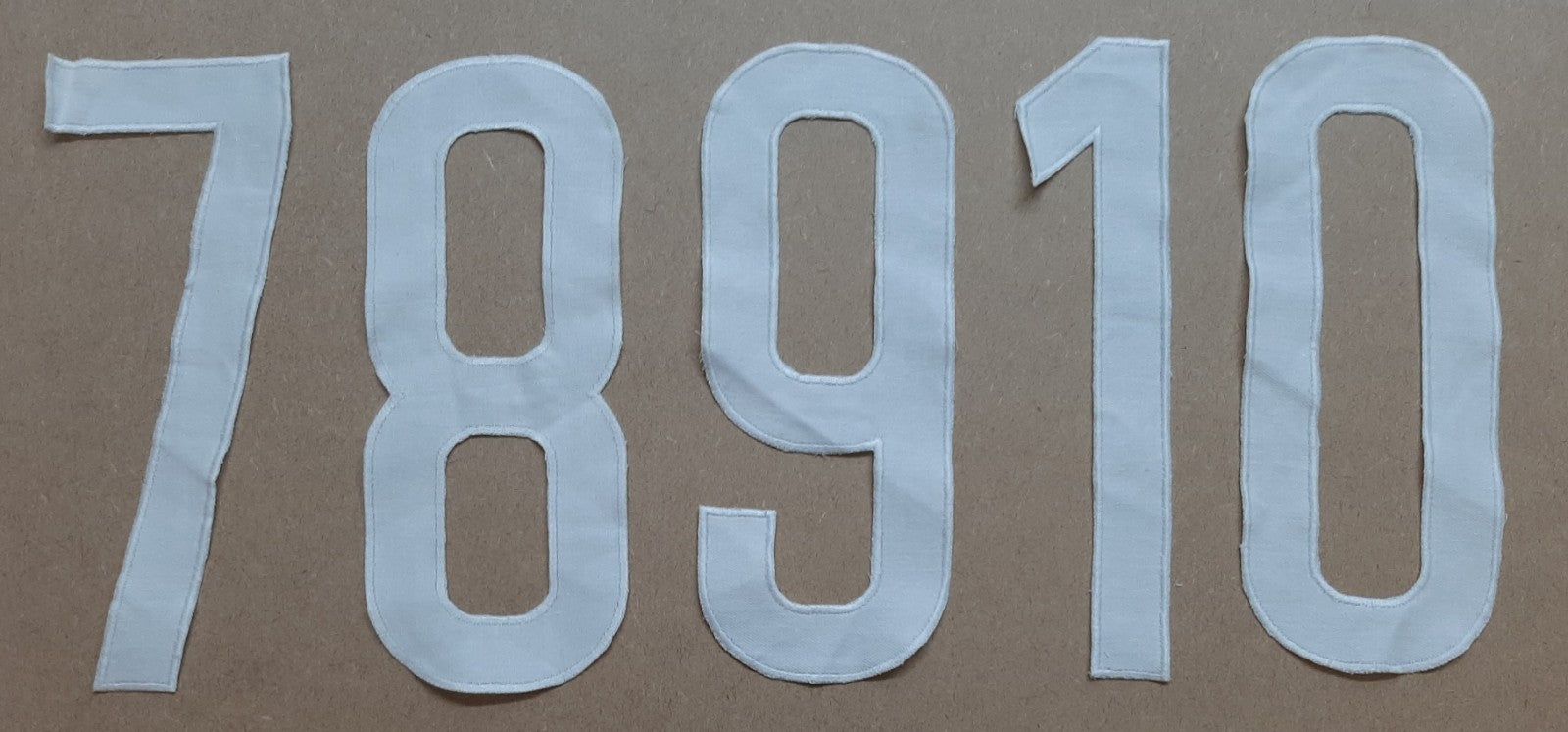 Genuine Vintage W German White Sports Sew on Numbers 1-14 1970`s- NEW