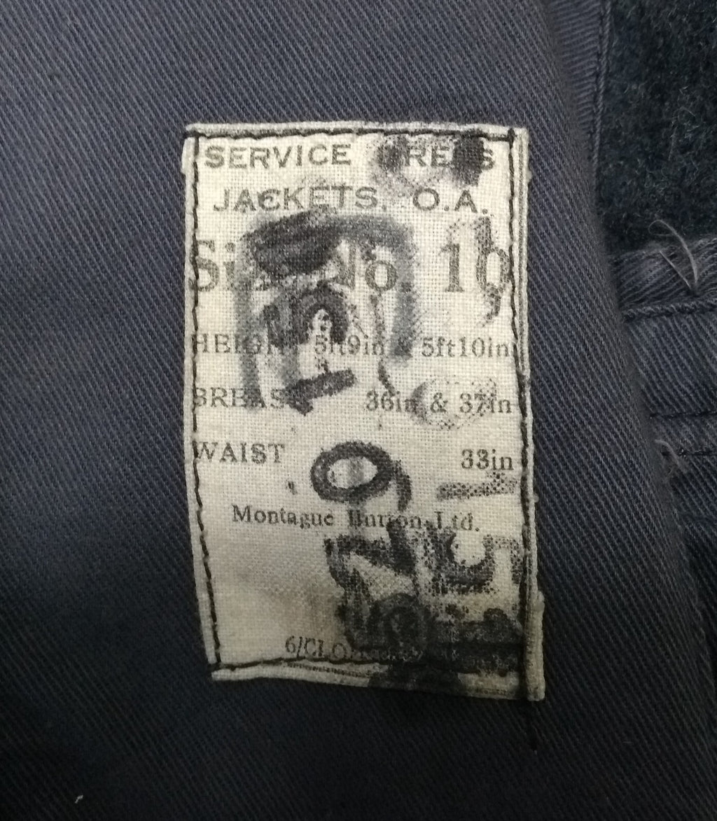 Vintage Jacket No1 Dress A/F Blue Grey Serge Wool WW2 Pattern
