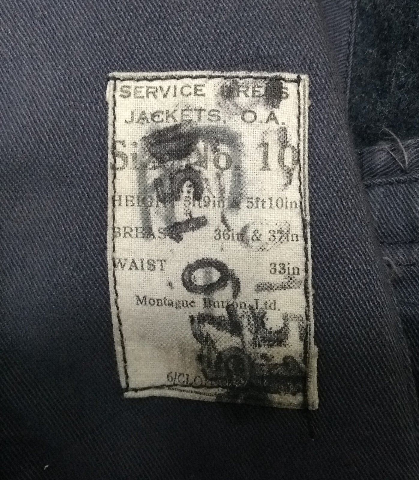 Vintage Jacket No1 Dress A/F Blue Grey Serge Wool WW2 Pattern