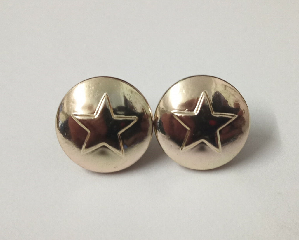 5 Point Star Insignia Buttons Made in the UK Loop Back Buttons 13mm V533 X6