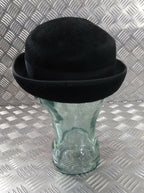 Genuine UK Made Failsworth Black Fashion Felt Hat Curled Rim Small FWS1
