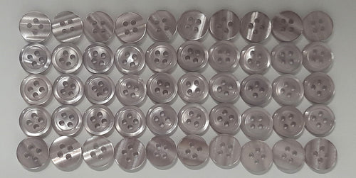 100 Vintage Buttons 4 Hole For Dress Shirts Pearlesque Cool Blue 9.9mm NOS