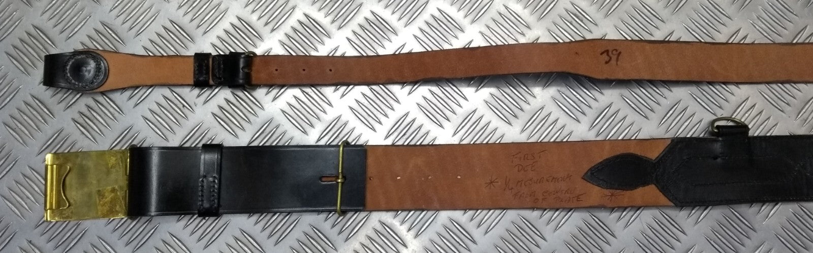 Leather Sam Browne Belt & Cross Straps With Plate Buckle Hobson & Sons Sample