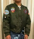 RAF Kids Army Royal Air Force MA1 Flight Pilot Bomber Style Childrens Flying Jacket - NEW