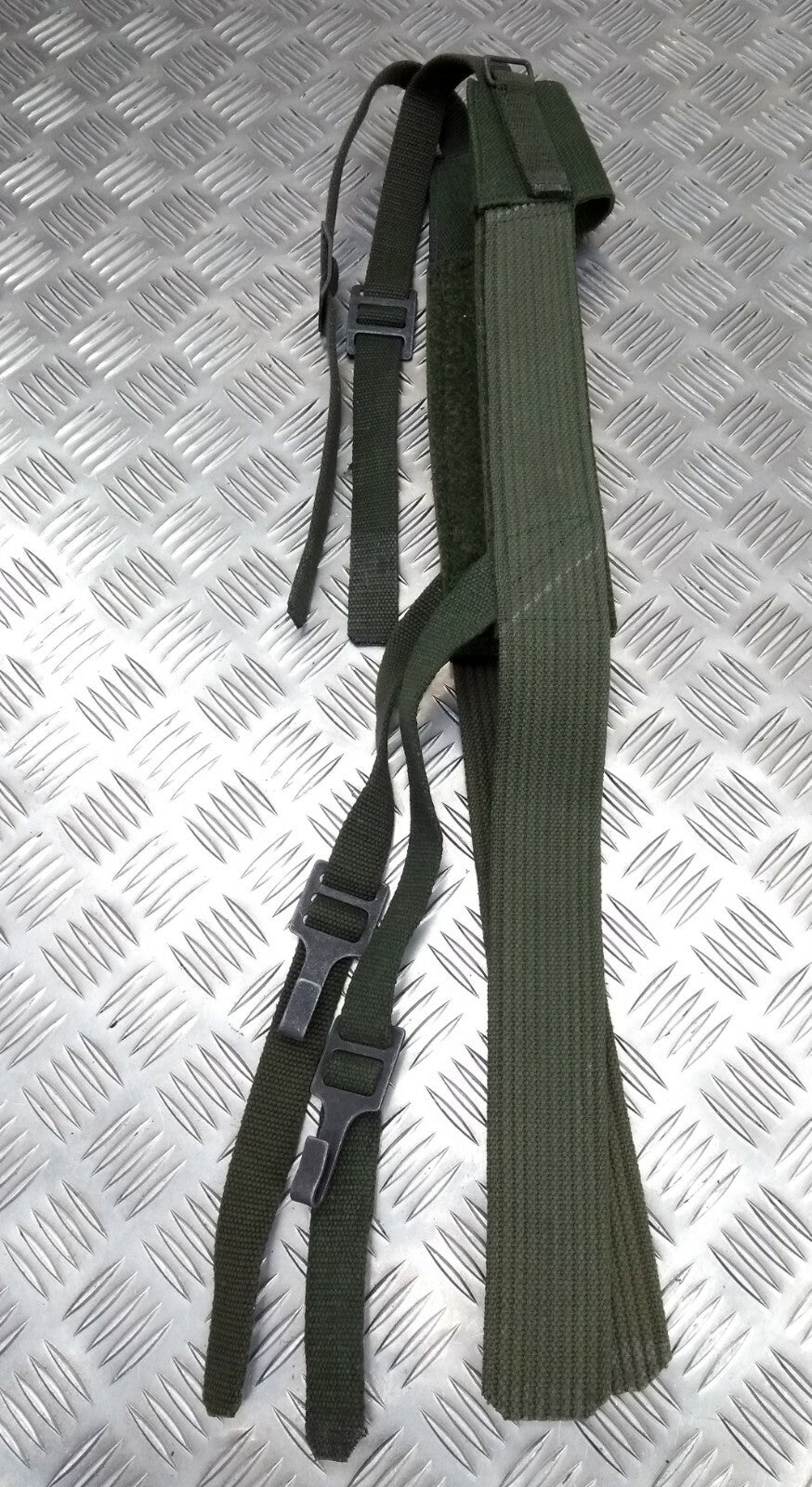 Genuine Vintage Army Issue Green Canvas Suspenders For webbing etc NEW - HHKSL