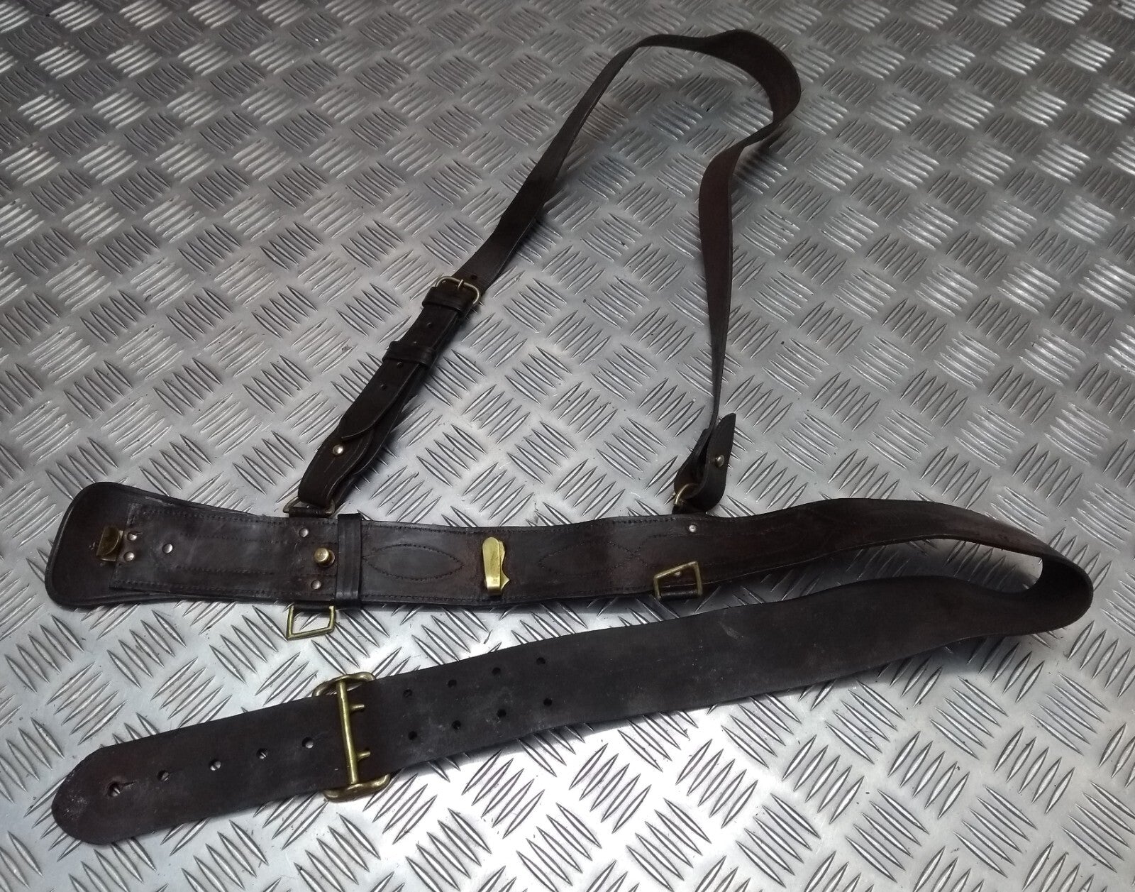 Sam Browne Brown Leather Belt & Shoulder Strap British Issue Dress