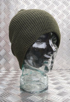 Green / OD Knitted Beanie Hat / Woolly Hat - 100% Wool - One size - NEW
