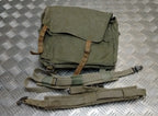 Vintage Military Bag Canvas Shoulder  or Mini Backpack Grey/Green G2 Distressed