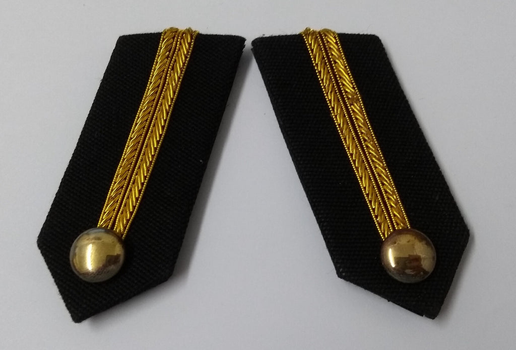 Gorgets Collar Tabs With Gold Braided Detail Plain Small Dome Buttons