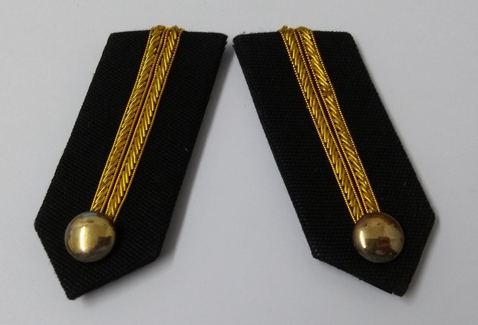 Gorgets Collar Tabs With Gold Braided Detail Plain Small Dome Buttons